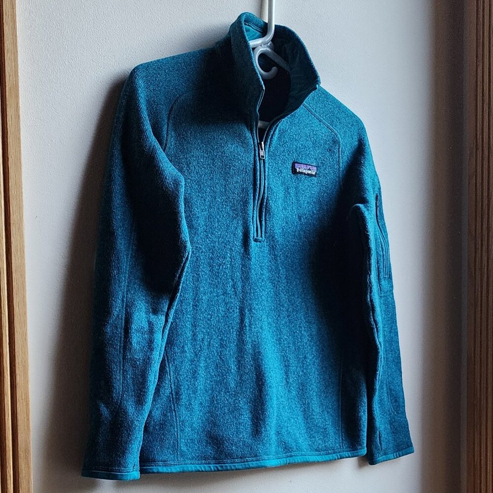 Patagonia Aqua Better Sweater Quarter Zip-Up Pullover Size Small - Picture 4 of 16